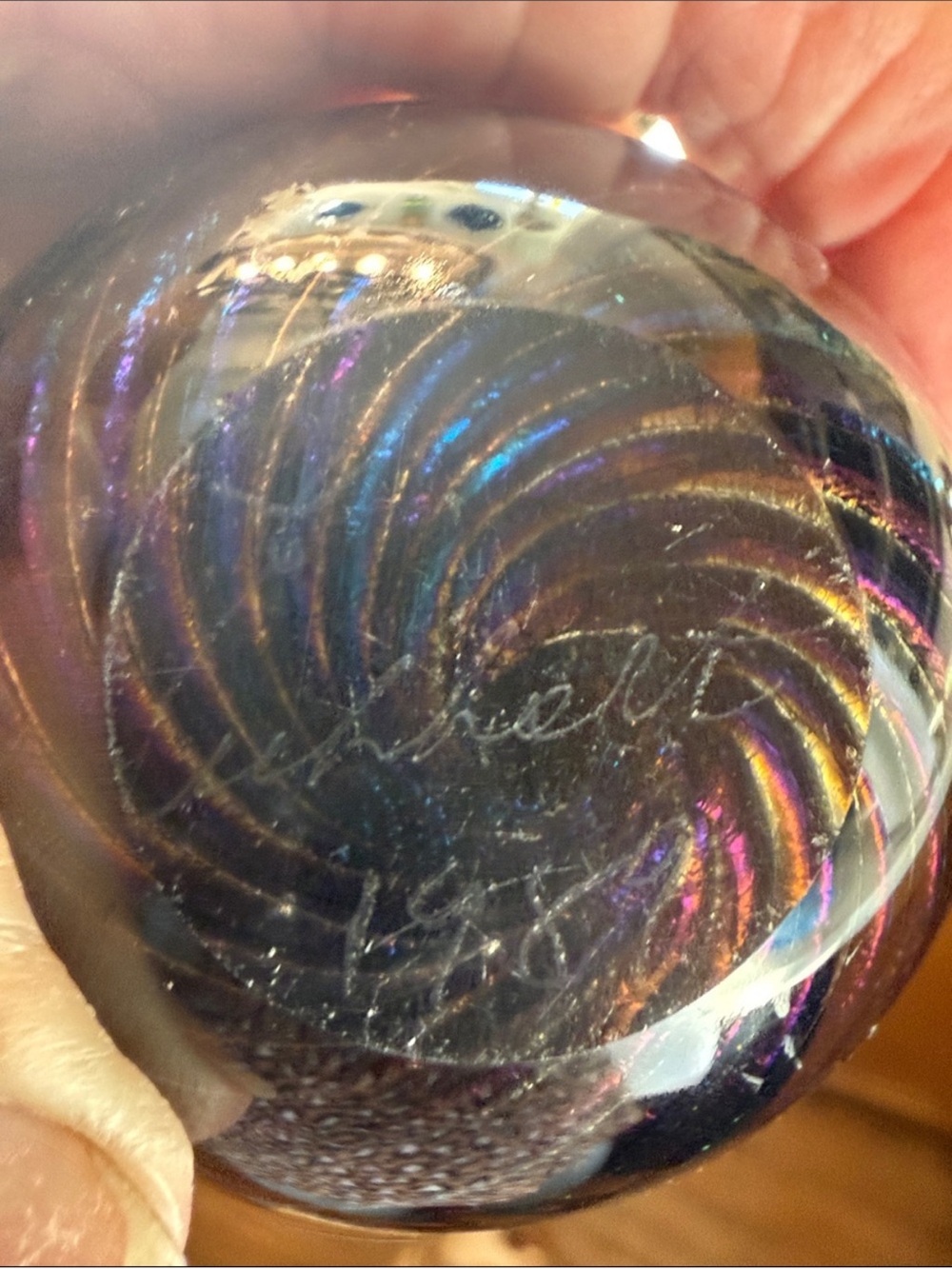 Robert Eickholt 1989 Signed Art Glass Perfume Bottle Iridescent Dichroic - Picture 7 of 8